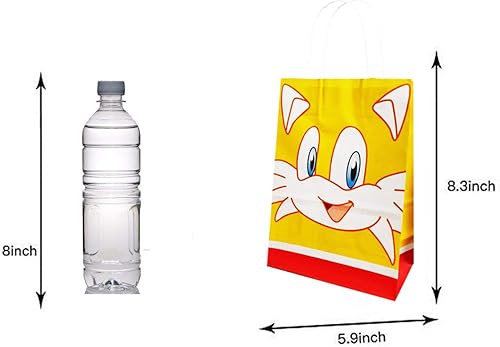 Miniatura 2 de 20 bolsas de papel para fiesta de Sonic para cumpleaños sónico, suministros de fiesta, bolsas de dulces, bolsas colgantes para niños y adultos,