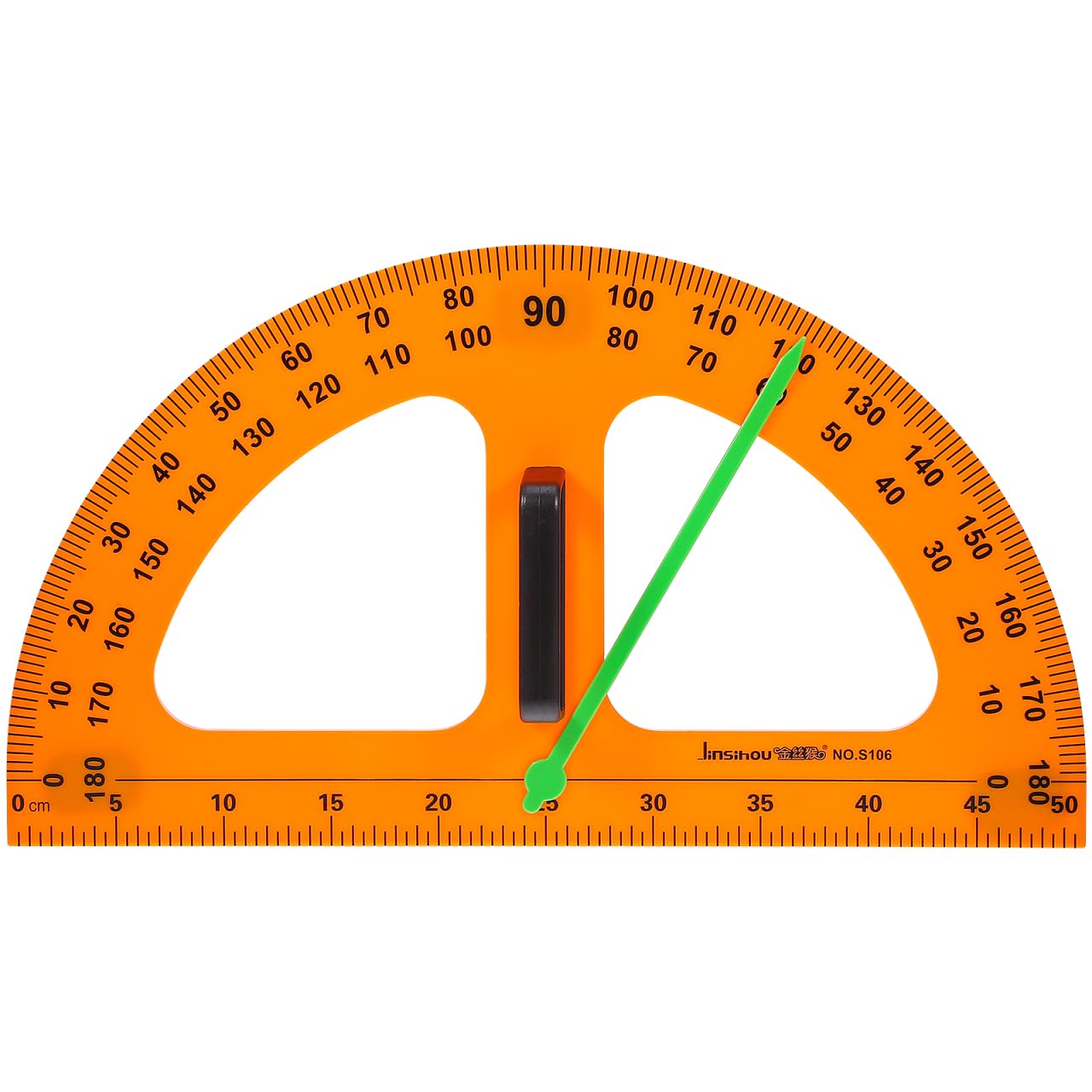 Operitacx Large Protractor, Classroom Math Protractor, Teaching Magnetic Protractor, 180 Degrees Teacher Blackboard Drawing Tool Classroom Supply (19.6x11 inch)