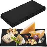 Paquete de 4 Tablas de Queso de Pizarra, Queso de Pizarrón Negra, Tablas de Charcutería de Pizarrón de Piedra Natural,...