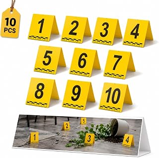 10pcs Plastic Number Markers: Crime Scenes Table Numbers - Multi-use Wedding Table Markers - Restaurant 1-10 Signs Accessories