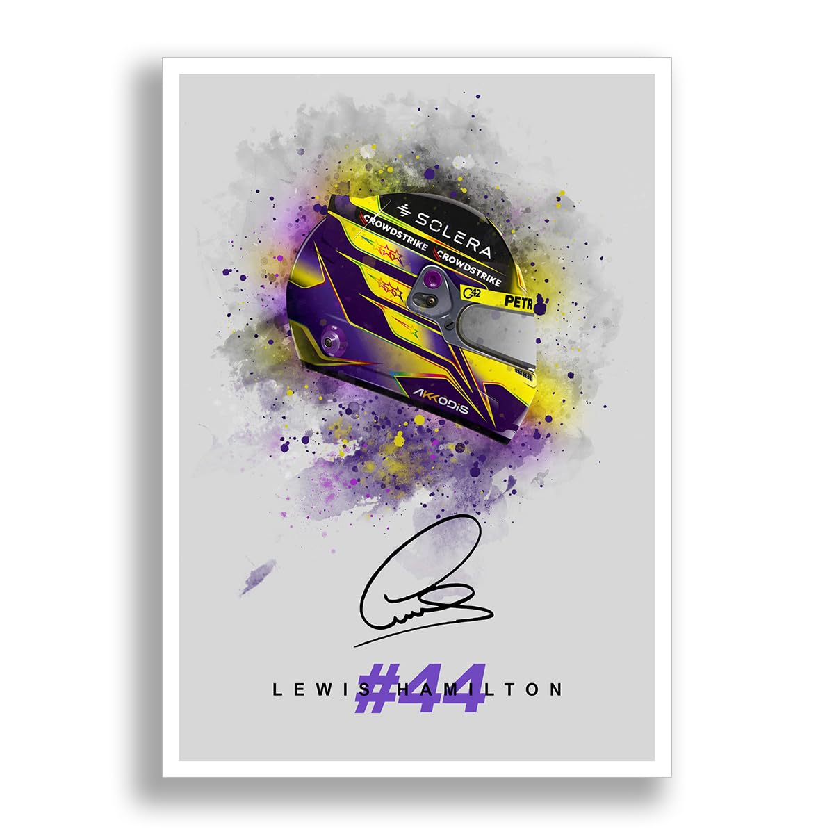 Lewis Hamilton 2025 signed helmet photo poster print autograph framed memorabilia Ferrari F1 gift (A3 Poster Only 2024)