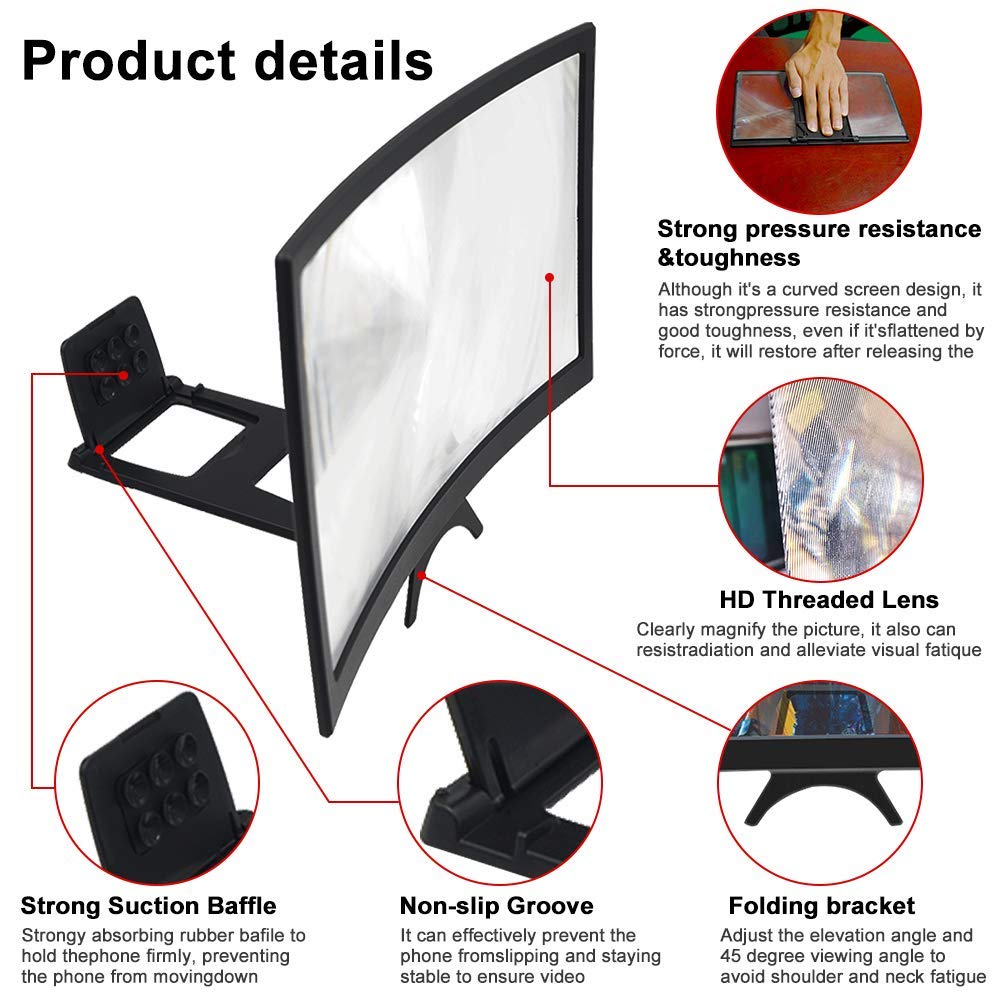 GLISTON 12'' 3D Phone Screen Enlarger 