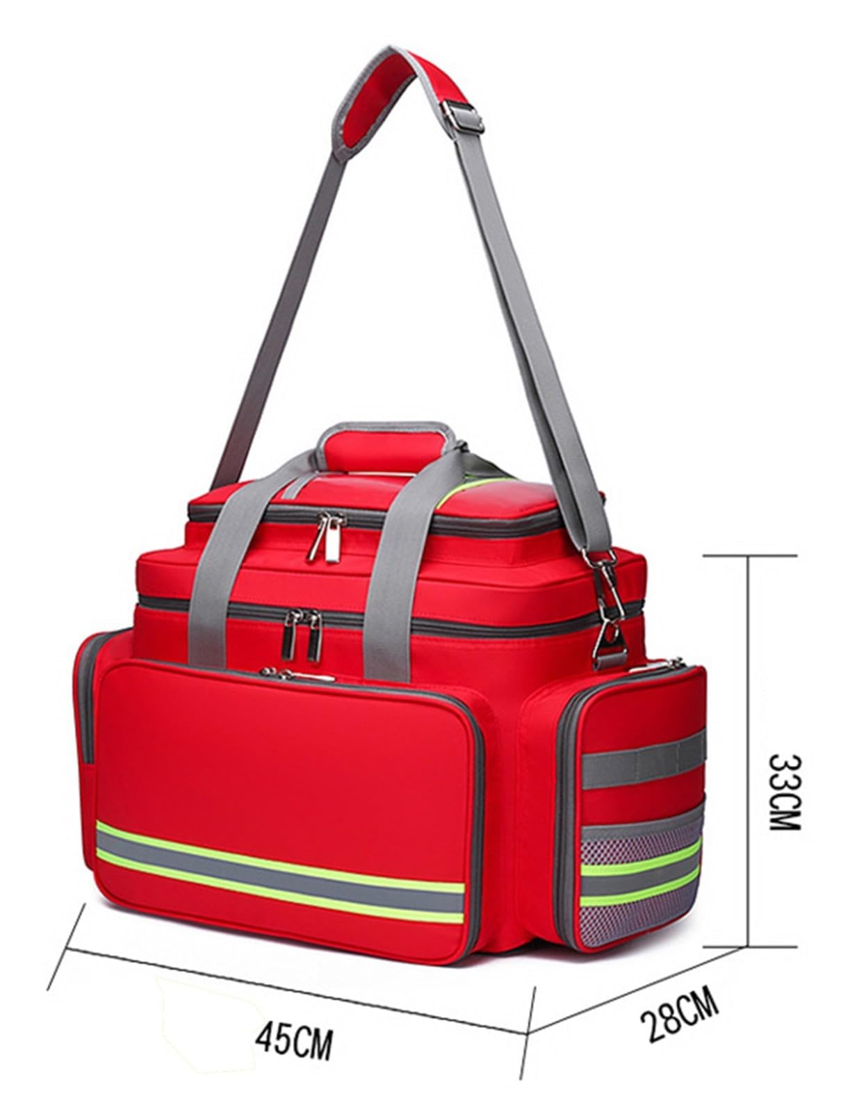 Bolsa Vacía para Traumatismos Médicos De Emergencia,Botiquin,Bolsa De Primeros Auxilios Grande con Separadores Desmontables, Ideal para EMT, EMS, Cuidado De La Salud En El Hogar, Coche,Casa A