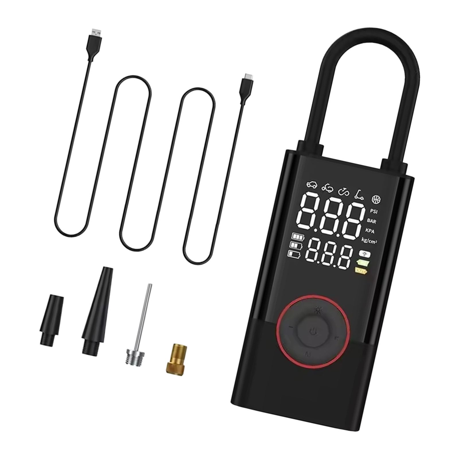Kmgdm Light Pressure 150Psi Cordless Electric Air Compressor Pumps Weight Tire Inflator For Car Motorcycle Bicycles Tires Led Display Inflator