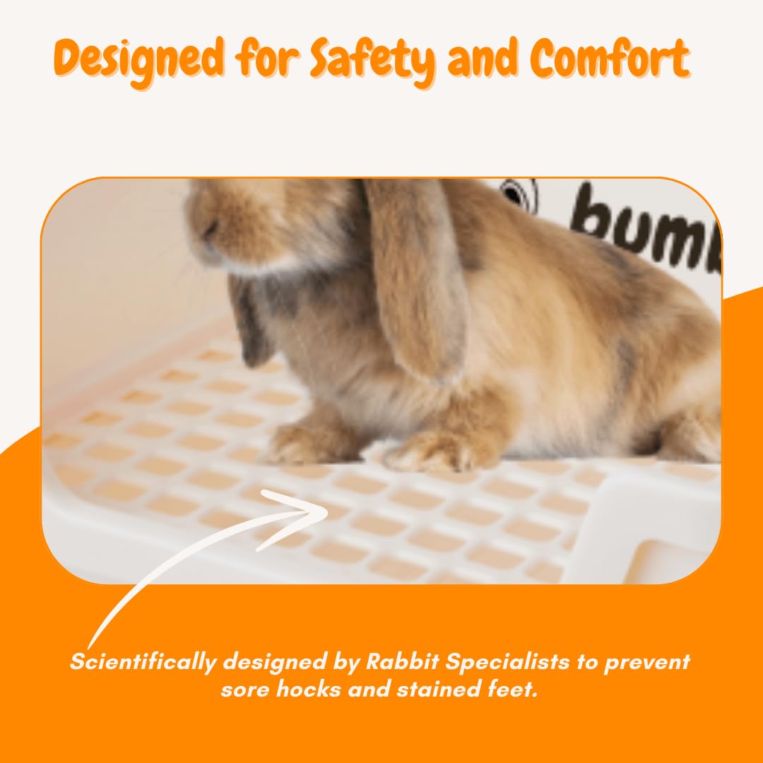 HoppScotch.bun Bumbox duża kuweta dla królika z plastikową siatką i tacą na wywrotkę, bezpieczna dla stóp królika, artykuły dla zwierząt domowych, akcesoria do klatki dla królika, do treningu
