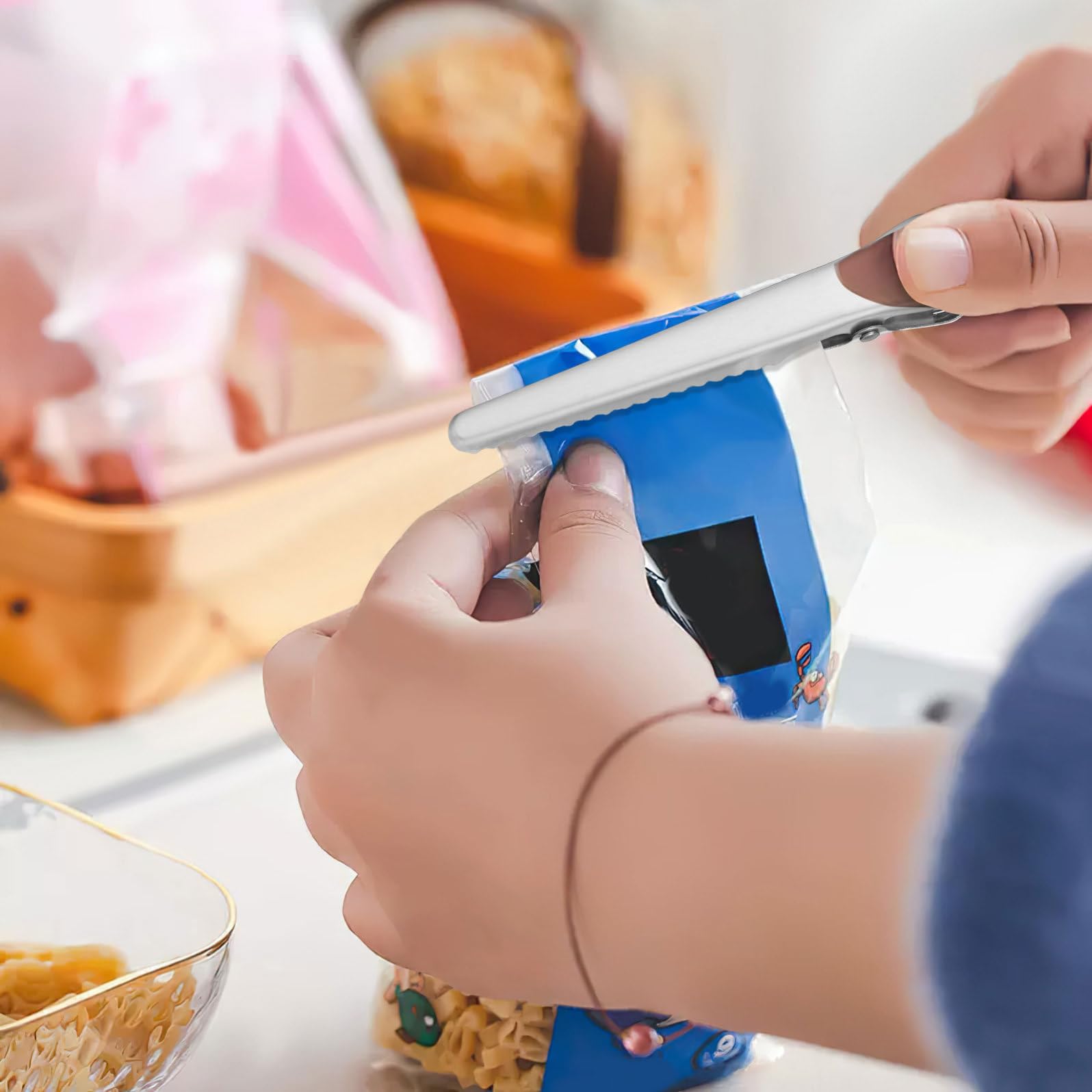 Pinze per Alimenti 6 Pezzi in Acciaio Inossidabile Argento Clip per Sigillare Sacchetti Alimentari Facili da Pulire per Cucina e Conservazione Snack