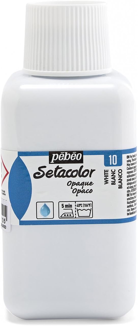 Pittura Per Tessuti Pebeo Setacolor Opaque - Bianco 250 Ml Per Stoffe Scure E Chiare - Foto 7