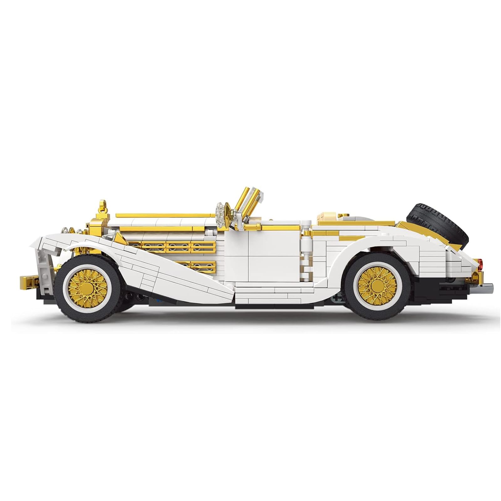 Mould King 10003, Technik Oldtimer Auto Modell, Vielfalt an Kreativität Technologie K500 Vintage Auto Klemmbausteine Bausatz Kompatibel mit Technik Nostalgischer Oldtimer