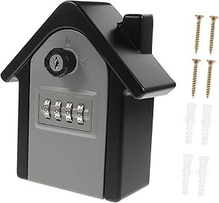 NUOBESTY 4 Password Key Box Hide a Key Outdoor Small Lock Box Lockbox Large Wall Mounted Safe Key Holder Lock Box Outdoor Lock Box Spare Key Lock Box Outdoor Key Lock Box Key Box Lock House