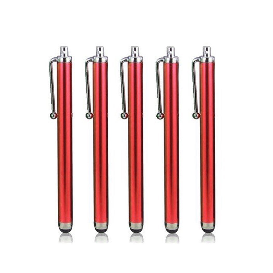 5 x Touch Pens for All Touch Screen iPhone, iPad Mini,HTC, Motorola, Sony, Microsoft & Tablets (Red)