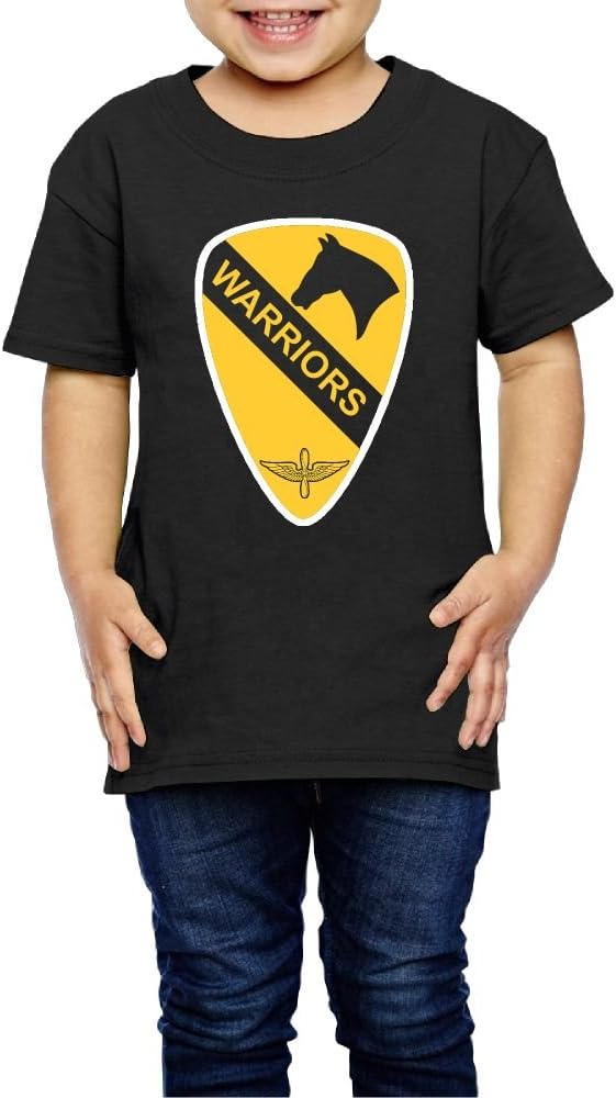 Happy Children 2-6 Years Old Children US Army 1st Cavalry Division Flag Short Sleeve T-shirt Unisex