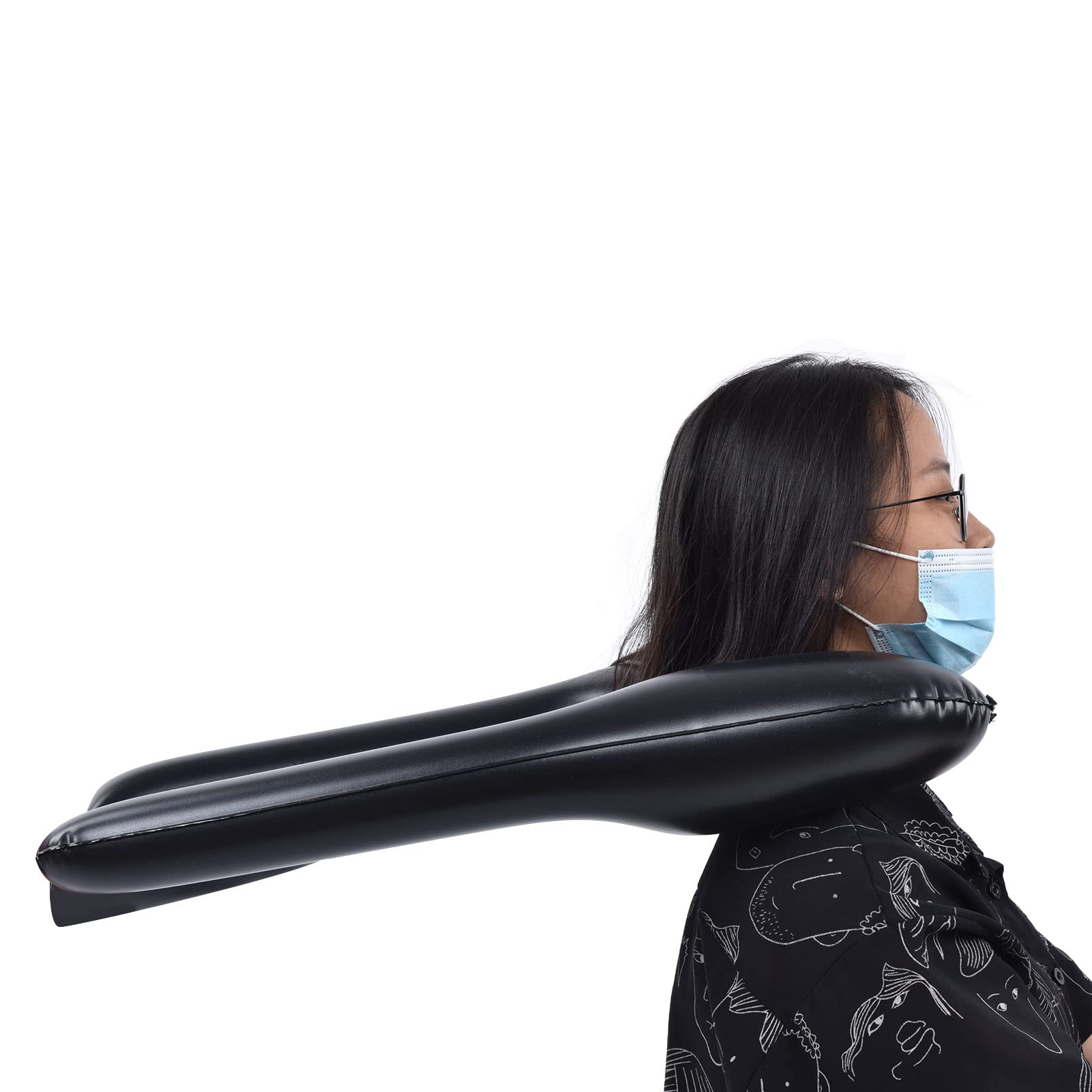 HAIR WASHING TRAY, FOLDABLE INFLATABLE SHAMPOO BOWL with RAILINGS, PORTABLE and SPACESAVING DESIGN