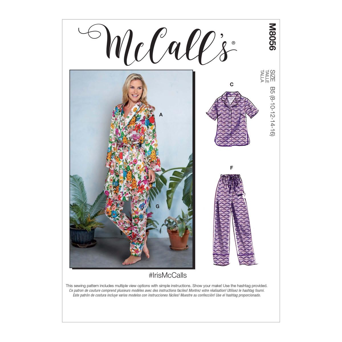 Patrons de robe et vêtements femme McCall's M8056B5 tailles 8 à 16