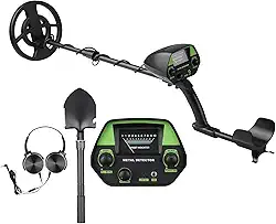 Romacci Detector de metais subterrâneo Localizador de metais Detector de ouro Caçador de tesouros Gold Digger Instrumento portátil de detecção de metais para alunos iniciantes