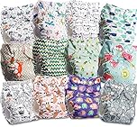 Littles and Bloomz FLP2-1203 - Pannolino lavabile per bambini, riutilizzabile, con bottoni a pressione standard, confezione da 12 pannolini