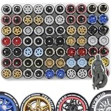 Ylutex 1/64 Wheels Mixed/Random Real RidersPrinted Simulation Wheel Rims Tires Set for 10 Cars 1/64 Scale (01)
