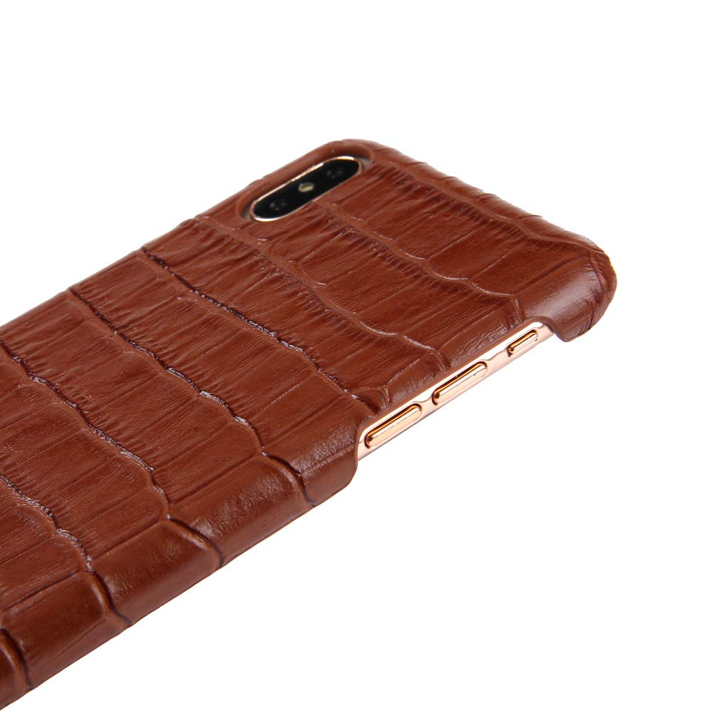 Nincyee Genuine Leather Case For IPhone 12 Mini,Classic Crocodile Pattern Leather Half Wrapped Slim Fit Cases Blue - View #11