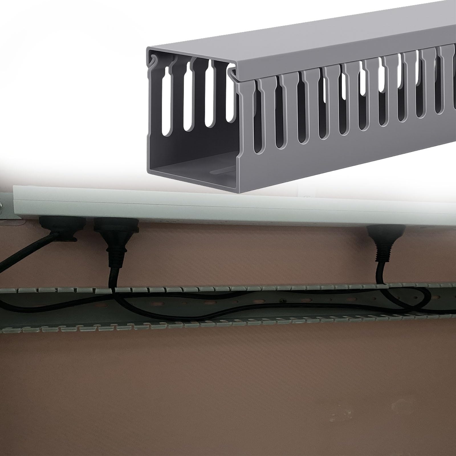 canalina passacavi muro Kit di gestione cavi con copertura a scatto inverso 10 pezzi, canalina per cavi di rete a fessura aperta per cavi di lunghezza 100 mm(W 40 MM H 40 MM)