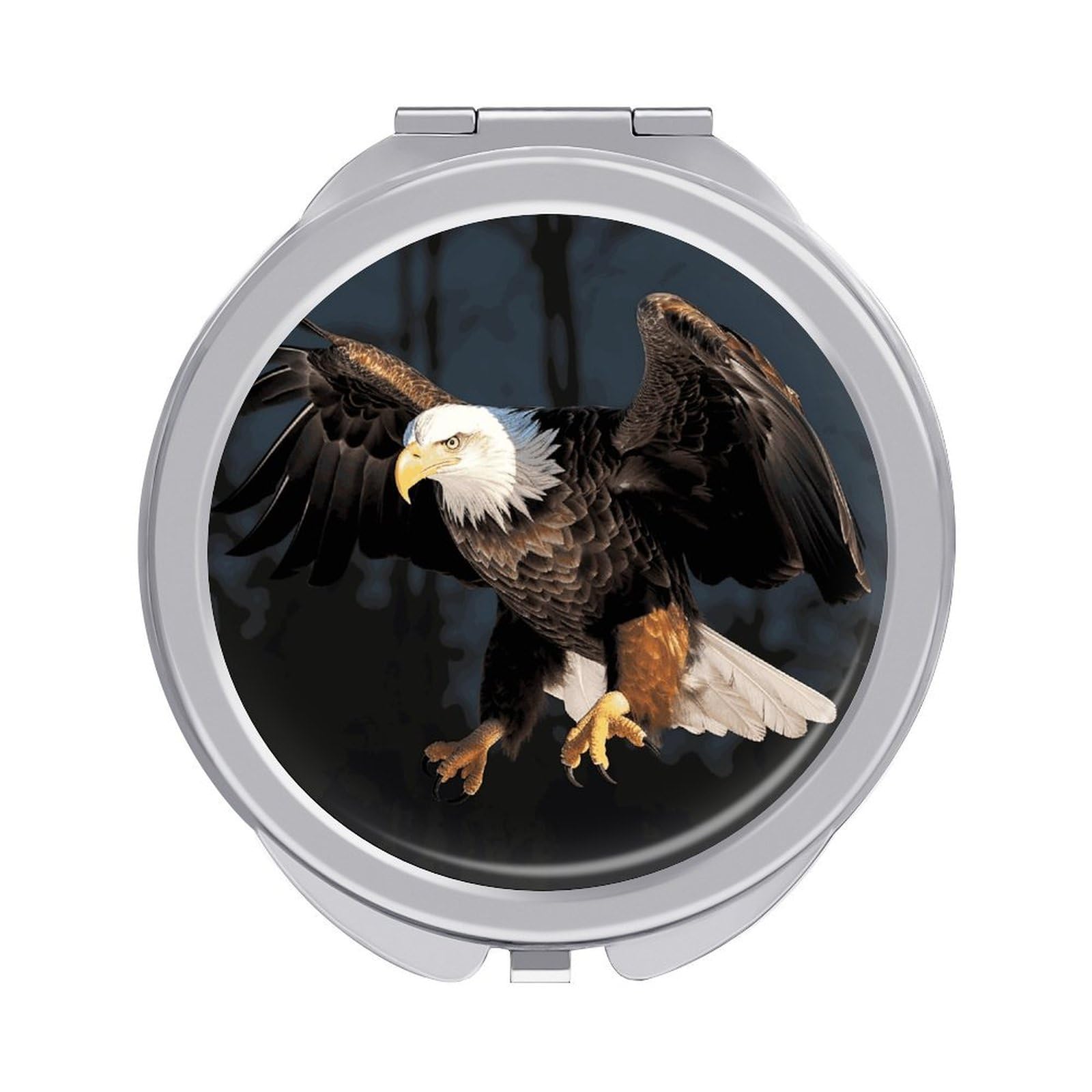 VstaDank 3D Bald Eagle Compact Mirror for Purses Round Fashion Travel Makeup Mirror 2X /1x Magnifying Double Sides Mini Mirrors Portable Pocket Mirrors for Handbag Purse Women Gift