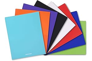 Mintra Office Poly Pocket Folders (Assorted, 8 Pack)