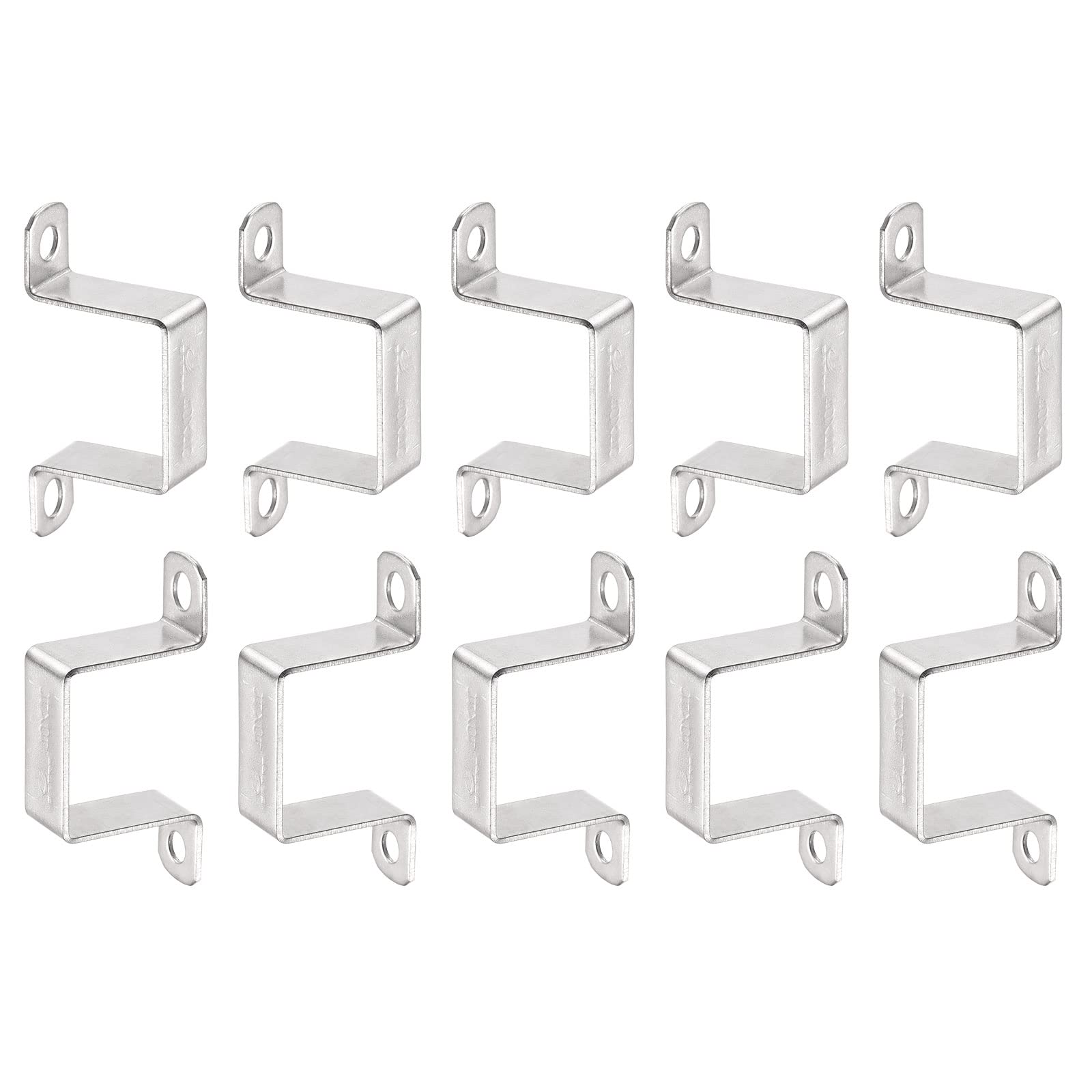 DTGN 38mmx42mm(InnerHxInnerW) U Shaped Strut Connector Bracket - 12Pack - Good for Home Pipe Fixing - 304 Stainless Steel Door Closed Bar Holder
