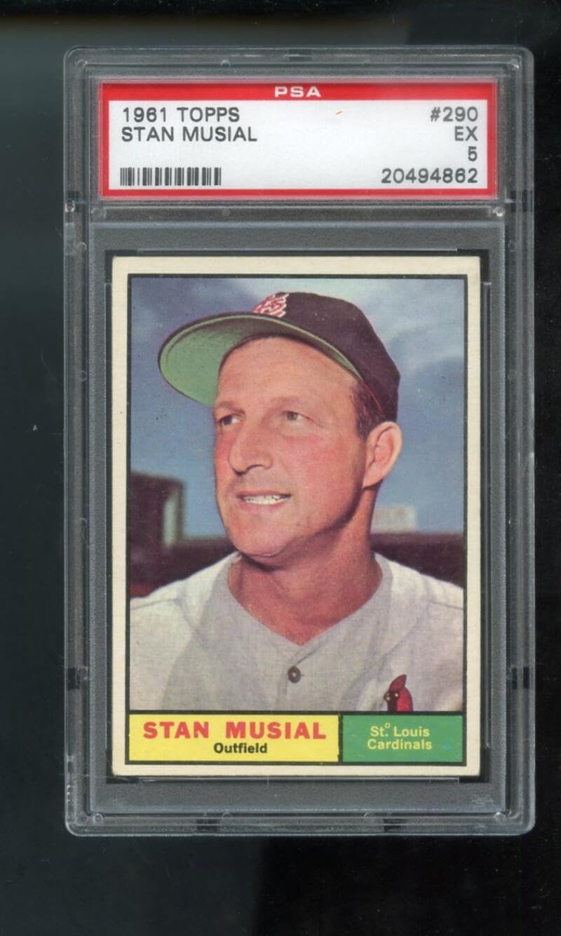 1961 Topps #290 Stan Musial St. Louis Cardinals MLB PSA 5 Graded Baseball Card