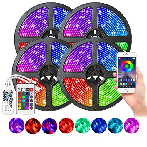 Ototon 20M Tiras LED WiFi 5050 RGB 600 LED 16 Million Colors IP65 Impermeabl 12V 8A Flexibles con control con Telecomando Compatible con Alexa Google Home [Clase de eficiencia energética A+++] Cover