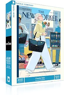New York Puzzle Company - ニューヨーカー純正スタイル - 1000ピース ジグソーパズル ファミリーゲームナイト用 R. Kikuo Johnson作