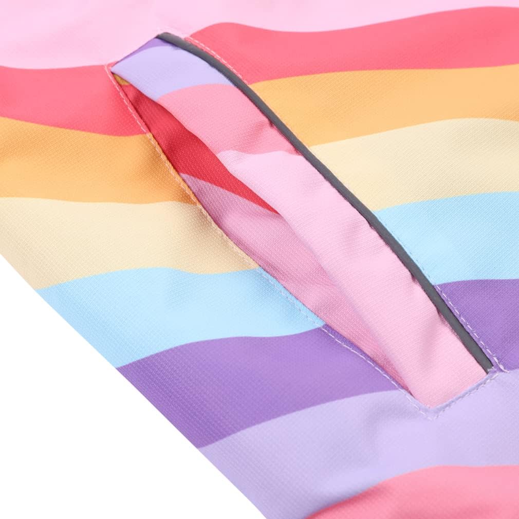 Jingle Bongala Kids Waterproof Rain Jackets Lightweight Raincoats Fleece & Knitted Lining Hooded Windbreaker for Boys Girls - Image 4