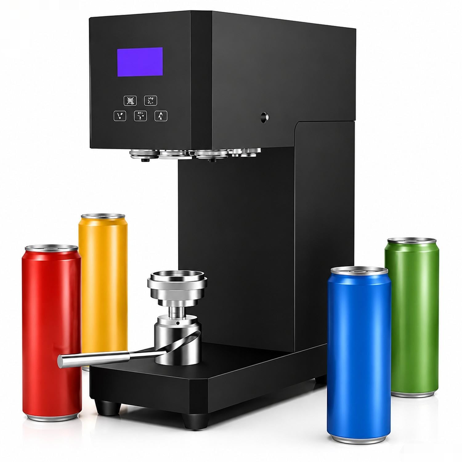 Machine de Scellant Automatique Scellant ÉLectrique en Étain Commercial Scelleuse de Canettes à Hauteur Réglable pour Les Canettes en Aluminium/Plastic pour Bars et Cafés