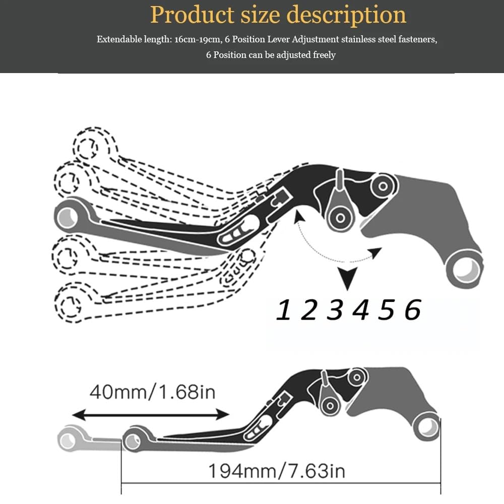 Per SH300 SH 300 2008 Accessori Moto Regolabile CNC Pieghevole Extensibile Maniglia Freno Maniglia Frizione Leve Rosso + Nero + Rosso