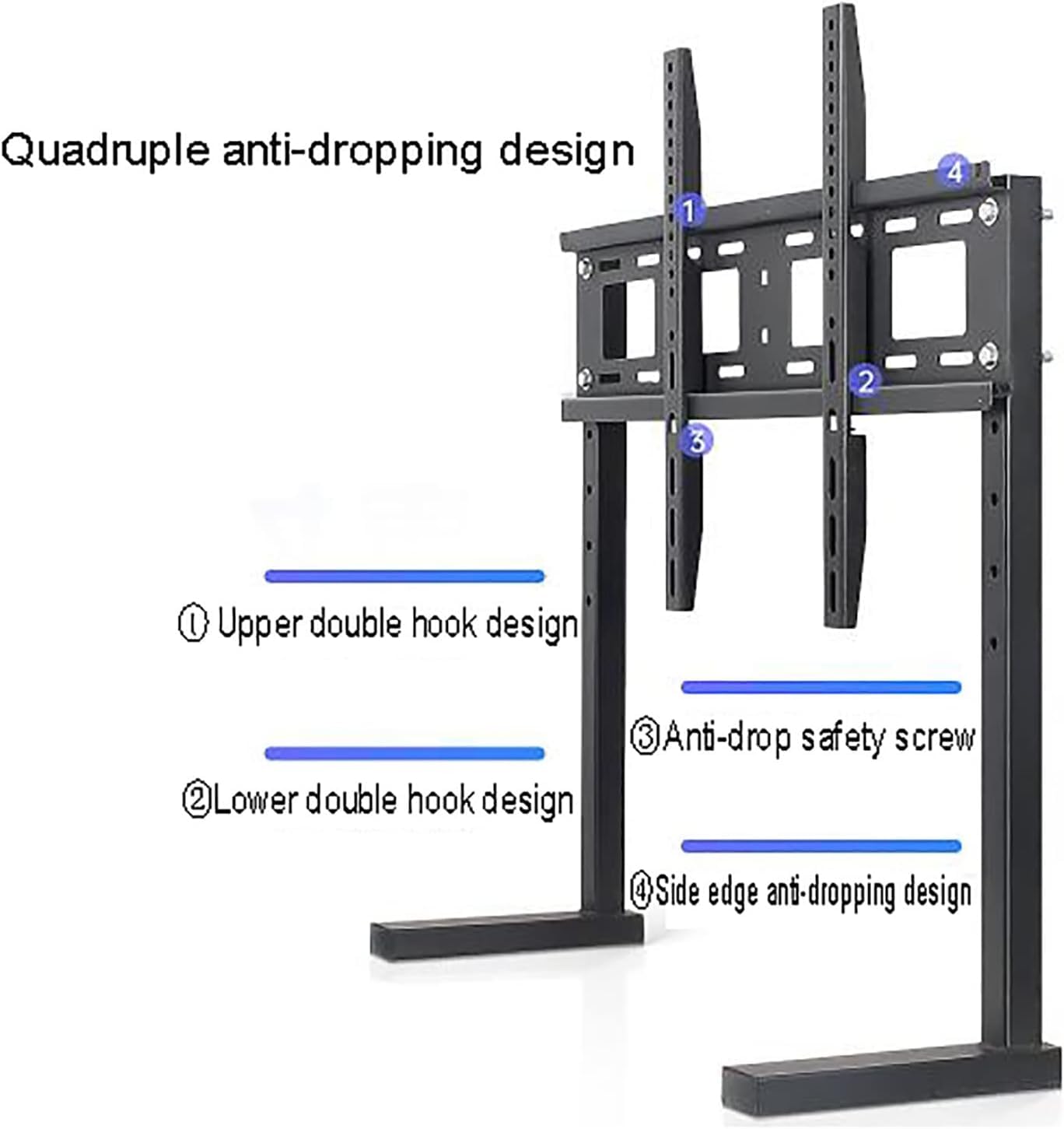 Soporte de TV Soporte de TV de Escritorio Base de TV de Escritorio Adecuado para TV LCD LED de 50 a 75 Pulgadas Soporte de Base de TV de Altura Ajustable