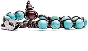 Bracciale Tibetano Tamashii In Turchese - Legno E Acciaio, Chiusura Originale, Da Uomo O Donna - Foto 4