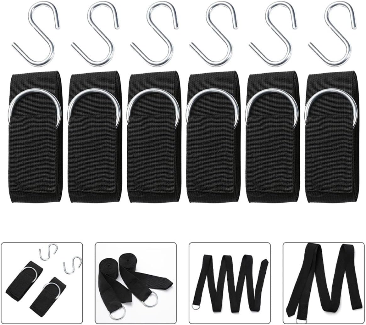 6pcs Adjustable Tree Swing Hanging Straps s Shape Hooks Strong and Sturdy Hammock Straps for Easy Installation for Outdoor Playgrounds and Family Fun
