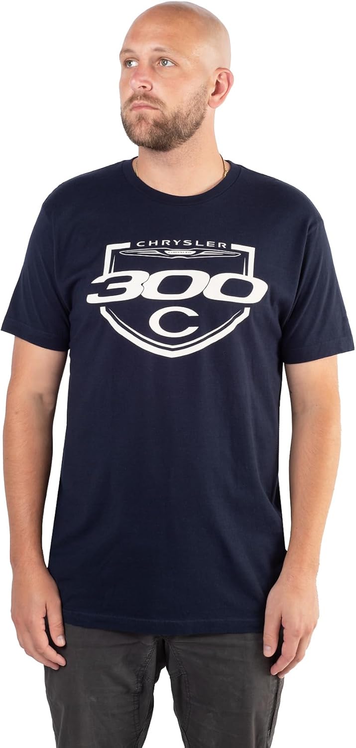 Chrysler 300C Unisex Short Sleeve Crewneck T-Shirt, 100% Cotton, Navy