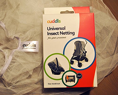 Baby Mosquito Net for Strollers, Carriers, Car Seats, Cradles. Fits Most PacknPlays, Cribs, Bassinets & Playpens. 44 x 48 Inch, Made of White, Portable & Durable Baby Insect Netting