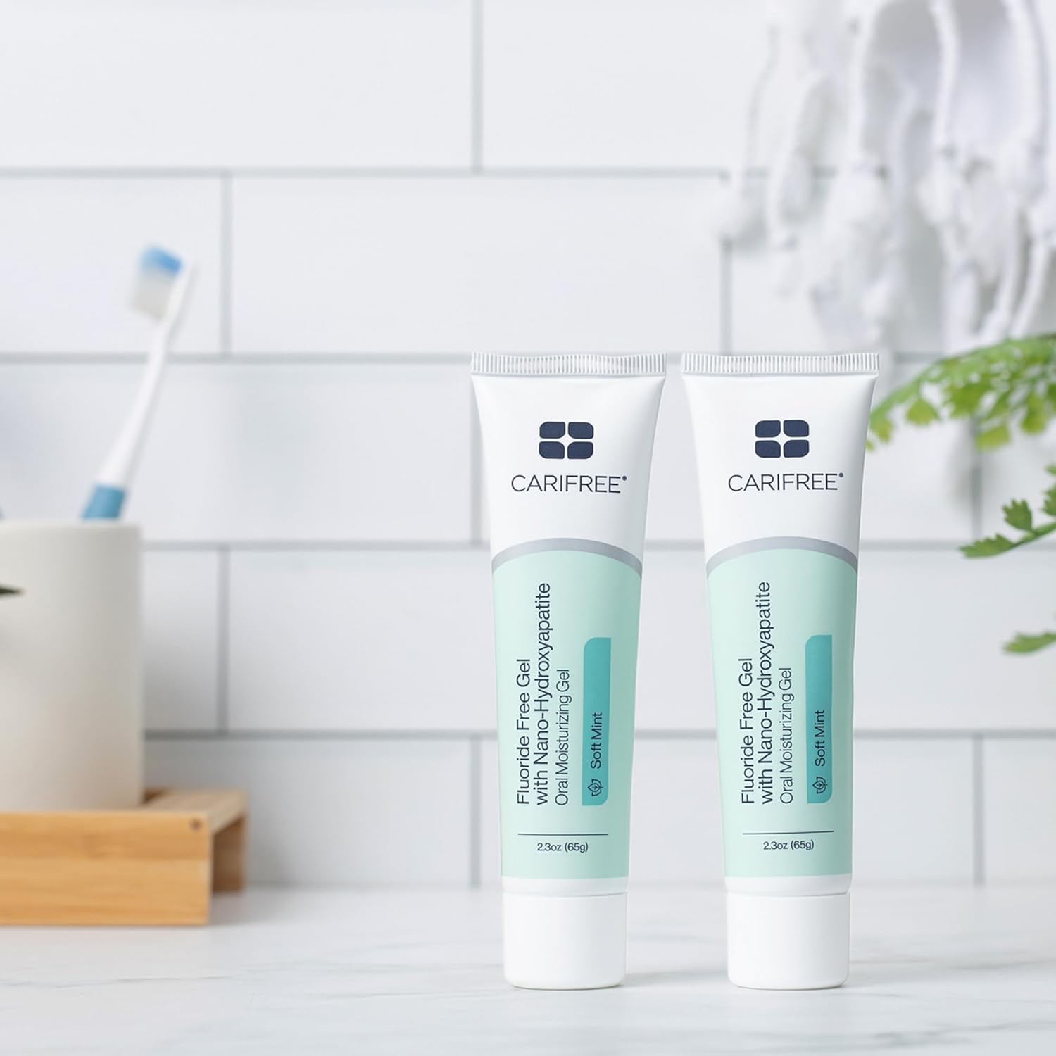 CariFree Fluoride Free Gel, Mint Flavored, Nano Hydroxyapatite Toothpaste, Neutralizes pH, Freshens Breath & Moistens Mouth, Dentist Recommended for Oral Care, (2.3 Ounce (Pack of 2), Soft Mint