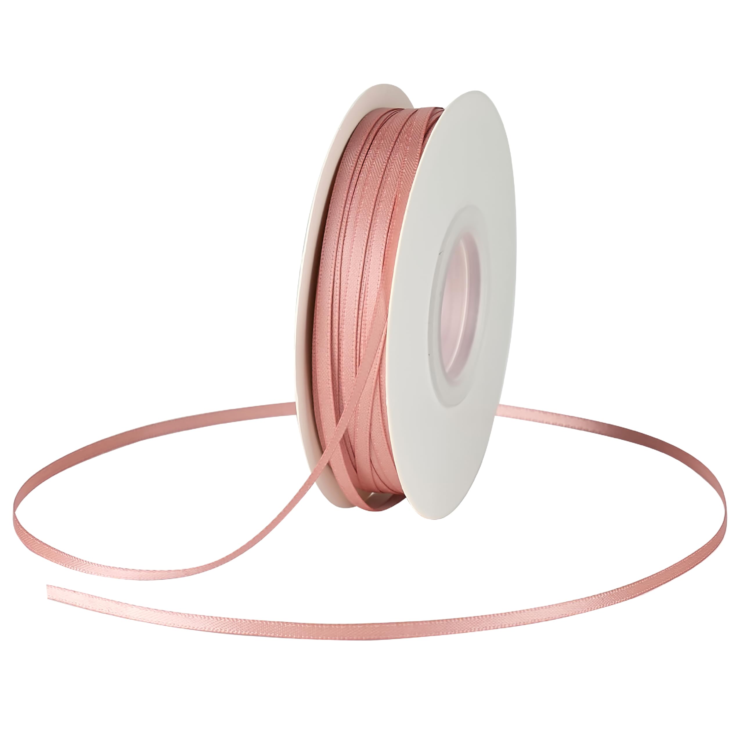 DINDOSAL Blush Pink Satin Ribbon 1/8 Inch Double Face Skinny Ribbon, 100 Yards for Crafts, Wedding Decor, Hanging Tags, Gift Wrapping, Bows, Christmas Ornaments