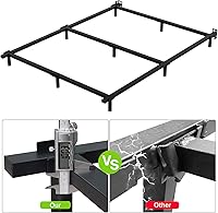Vista 4 de DTIG 7 Inch Queen Size Metal Bed Frame for Box Spring and Mattress 9-Leg Heavy Duty Bed Frame Tool-Free Easy Assembly Sturdy Box Spring Base Black