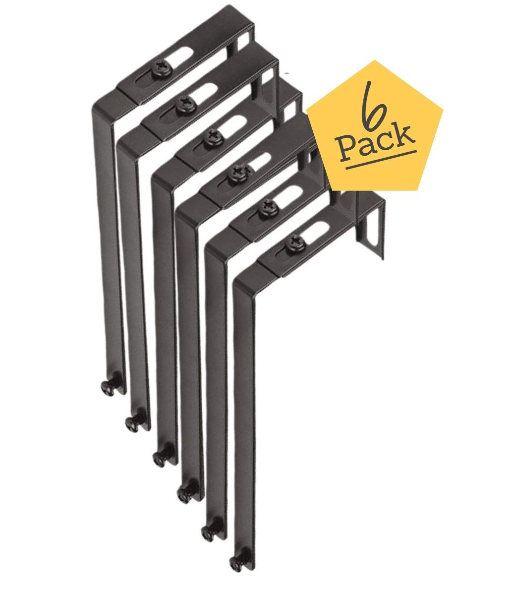 1InTheOffice Cubicle Hangers, Metal Adjustable Hanger, Cubicle Hanger for Rails 6 Pack
