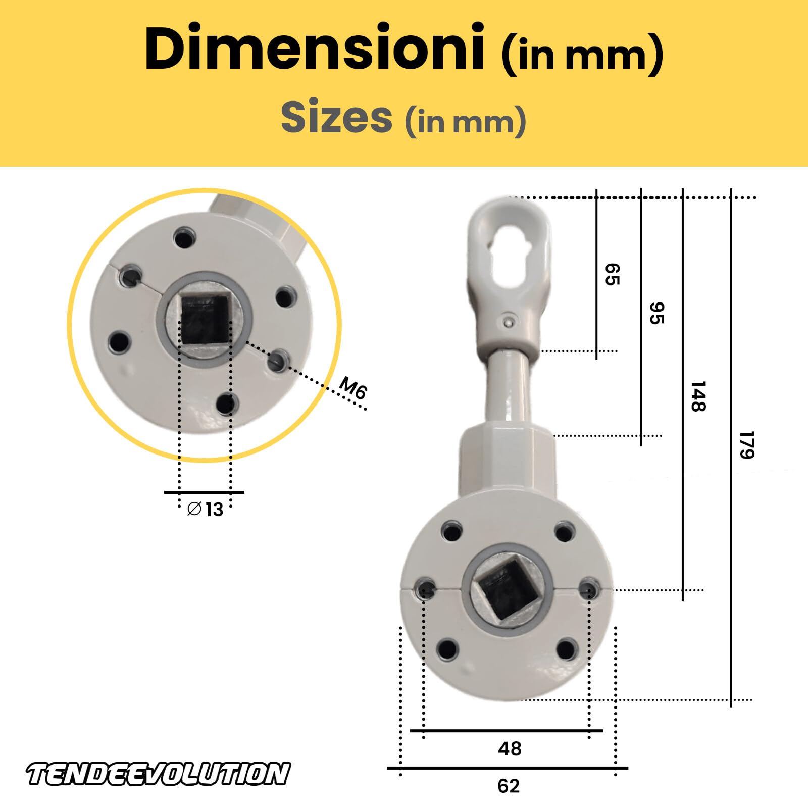 TENDEEVOLUTION Treuil pour Store Banne Extérieur en Zamak Inoxydable, Rapport 3:1 avec Carré de 13 mm, Plusieurs Couleurs Disponibles. Treuil Manuel avec Système de Blocage Automatique (Gris)