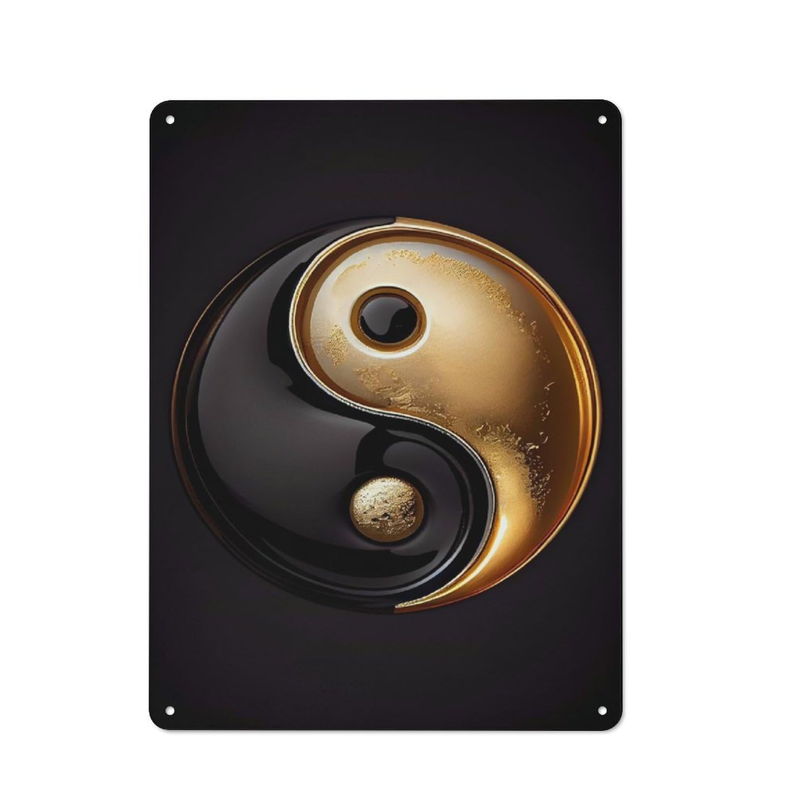 Junmoney Balance Of Two Yin Yang Tin Wall Plaque 40X30cm, Rustic Farmhouse Wall Decor For Dining Room, Cafe, Entryway Or Family Room