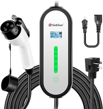 SubSun J1772 Level 1/2 EV Charger 16A 120V/240V 25ft Portable Cable