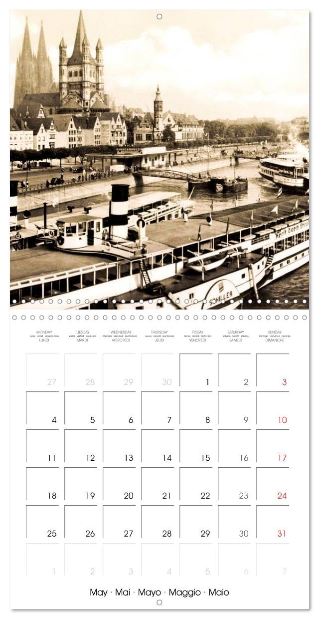 Cologne autrefois : Cartes postales historiques de la ville (Calendrier mural carré 2026 30x30 cm) Calendrier double avec une page pour vos prises de notes: Cologne : Tradition et histoire de la ville
