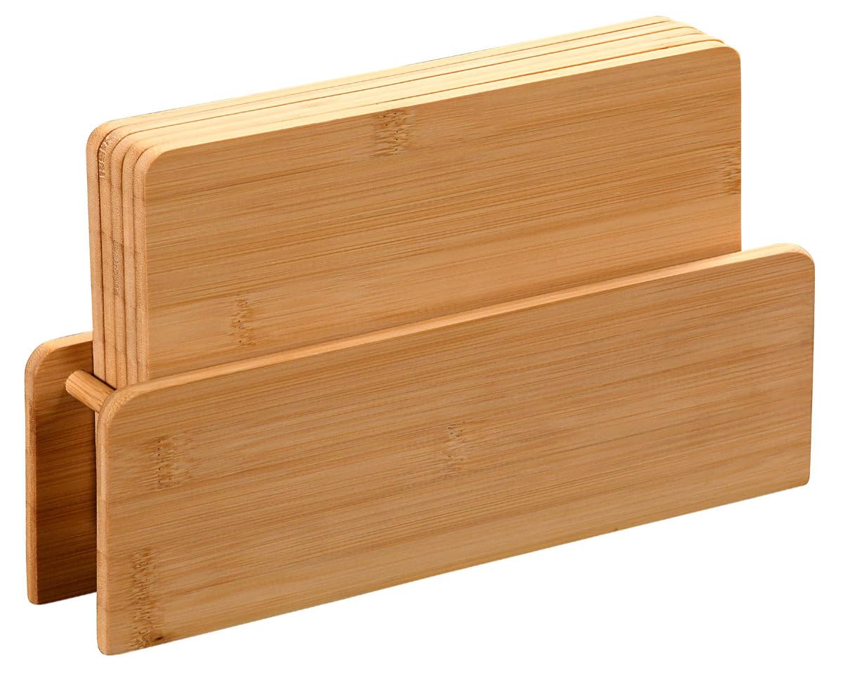 KESPER 58376 Board Stand with 5 Bamboo Boards/Breakfast Board