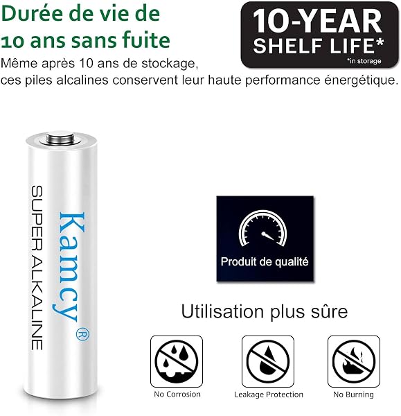 KAMCY Piles Alcalines AAA - Lot de 24 Piles AAA - 1400mAh, Pile AAA 1,5V - Batteries AAA pour Appareil Électronique - Longue durée et puissantes - 4