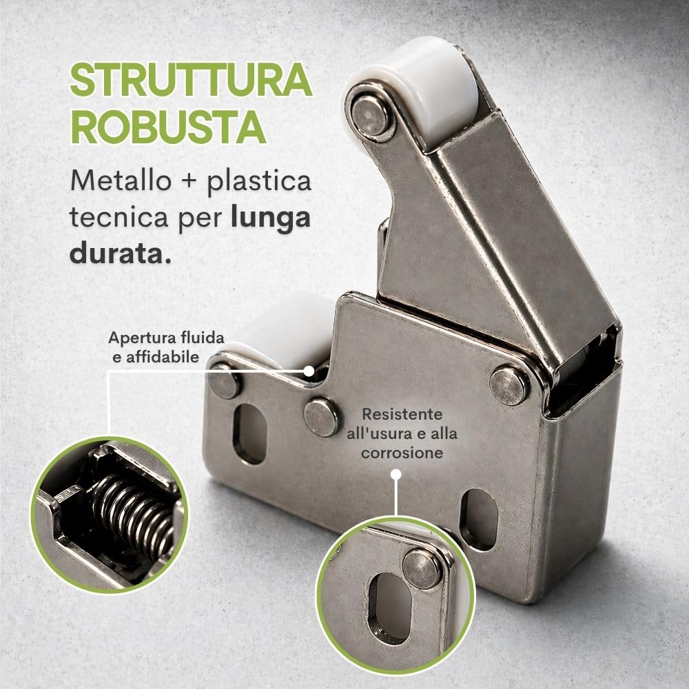CARTONGESSO FAI DA TE - 4 pz. Meccanismo di apertura push pull per botole di ispezione - nuovo modello mini Latch L001C