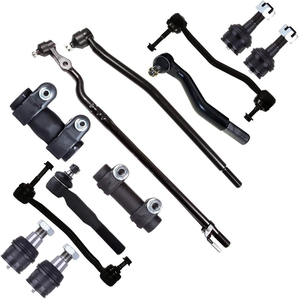 SCITOO 13PC Front Suspension Kit for Excursion for F-250 for F-350 Super Duty Lower Upper Ball Joints Inner Tie Rod Outer Connecting Tie Rod Ends Front Sway Bar Links Adjusting Sleeve Auto Parts