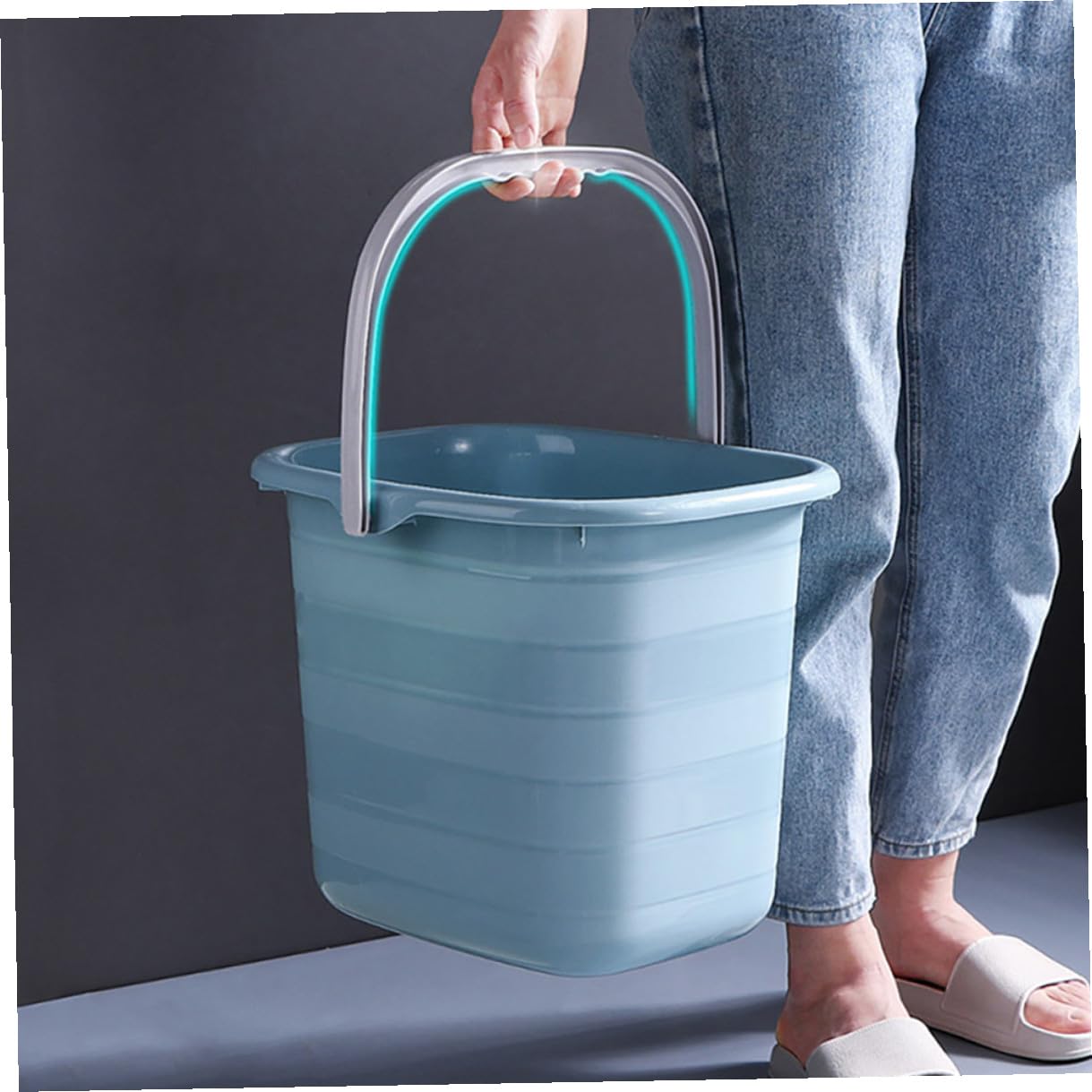 Secchio di Plastica Manico 11l Multiuso per Acqua e Pulizia Domestica, Contenitore Portatile Resistente per Vernice, Adatto a Casa e Giardinaggio