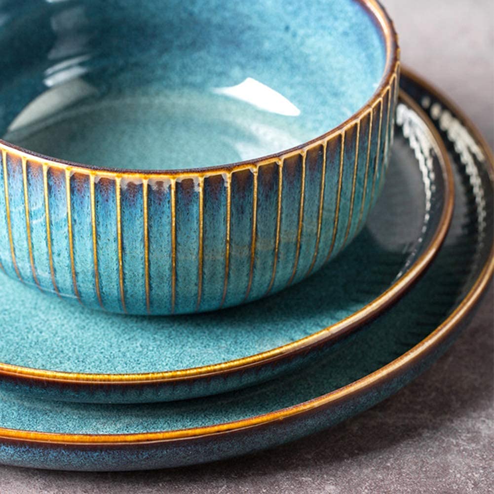 Ensembles de vaisselle en porcelaine, assiettes et bols, service de table moderne en céramique, service pour 8 à 12 personnes, style japonais, ensembles d'assiettes et de bols, ensembles de vaisselle